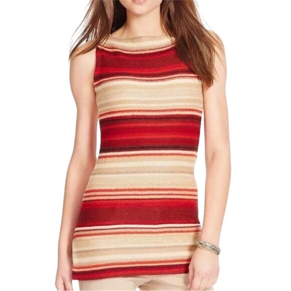 Lauren Ralph Lauren Archard Linen Striped Sweater Tank Top XS - Picture 2 of 4
